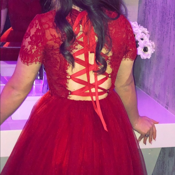 Red dress midi - Picture 2 of 5